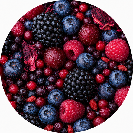 Mixed berries and hibiscus